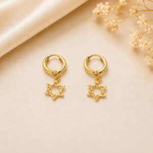 BRINCO ARGOLA ESTRELA M DOURADO