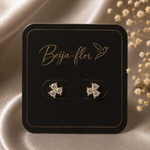BRINCO TRIO ZIRCONIA BANHADO A OURO