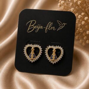 BRINCO CRAVEJADO NOSSA SENHORA BANHADO A OURO