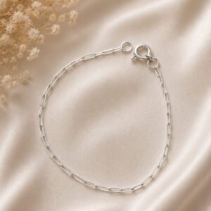 PULSEIRA ELO RETANGULAR BANHADO PRATA