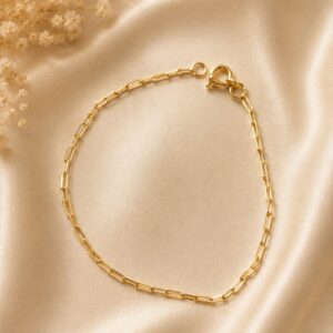 PULSEIRA ELO RETANGULAR BANHADO A OURO