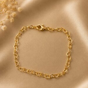PULSEIRA CORAÇÃO BANHADO A OURO